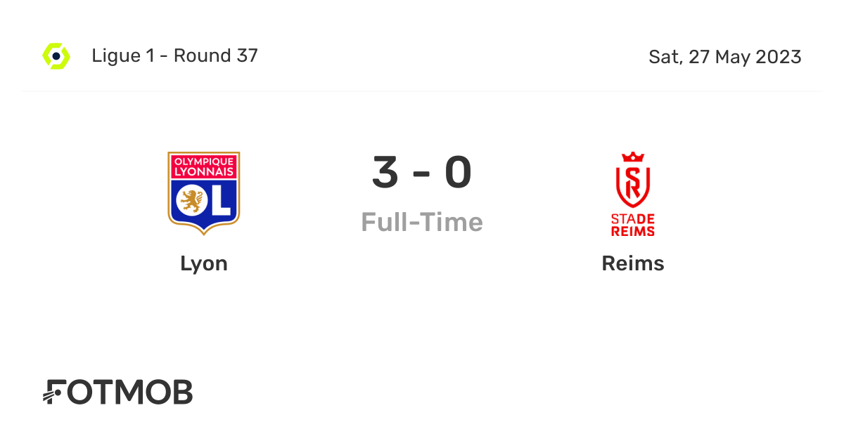 Lyon vs Reims live score, predicted lineups and H2H stats.