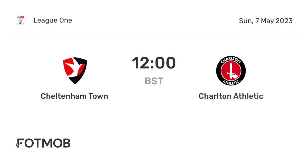 Cheltenham Town vs Charlton Athletic live score, predicted lineups