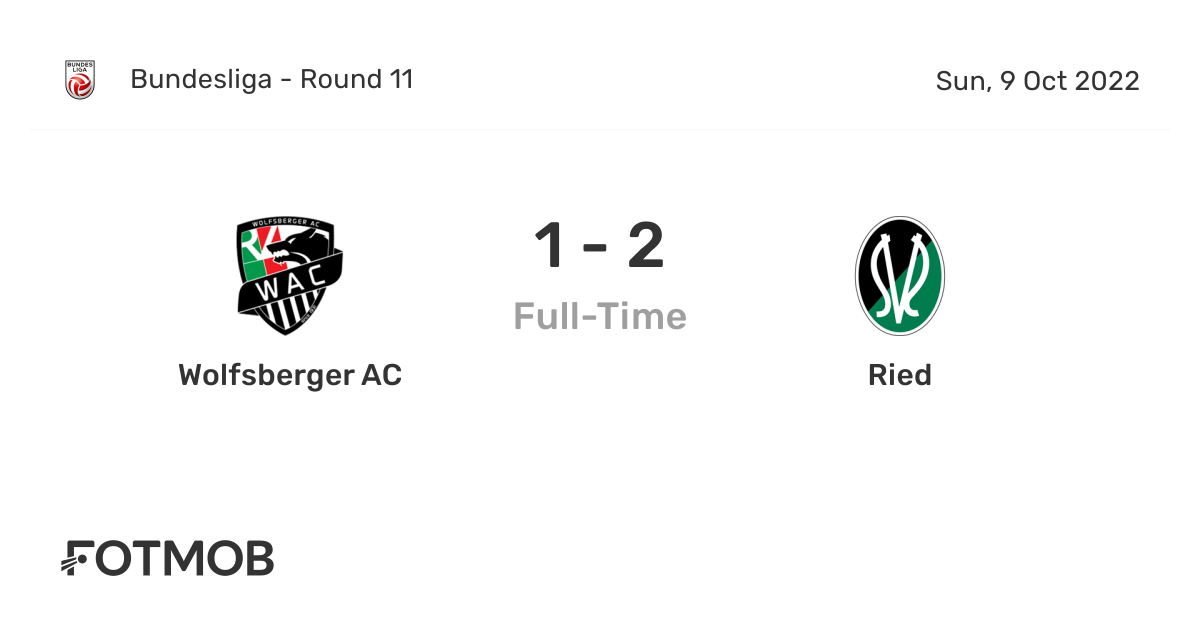 Outstanding Proverb Specified Wolfsberger AC vs Ried, Bundesliga on Sun, Oct 9, 2022, 12:30 UTC