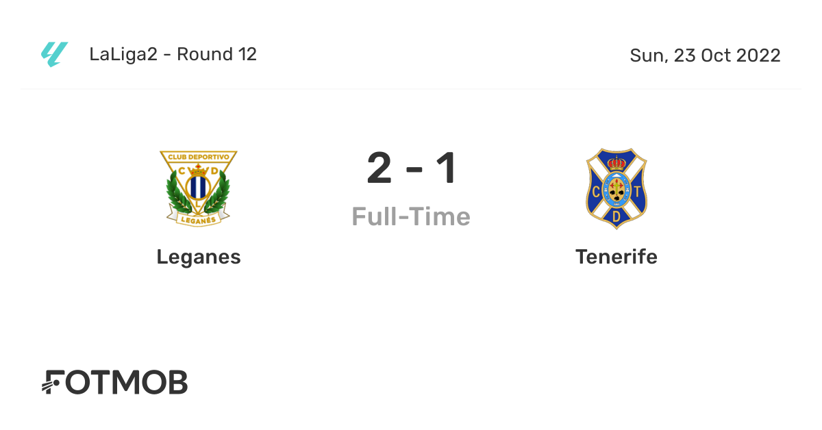 Leganes vs Tenerife live score, predicted lineups and H2H stats.