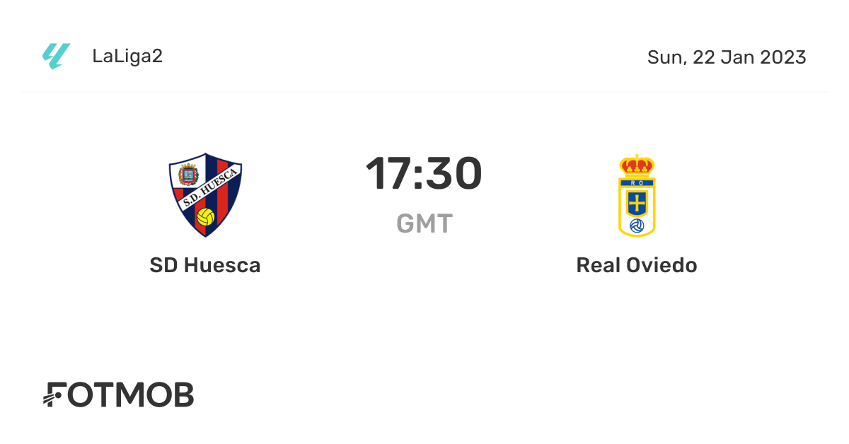 SD Huesca vs Real Oviedo live score, predicted lineups and H2H stats.