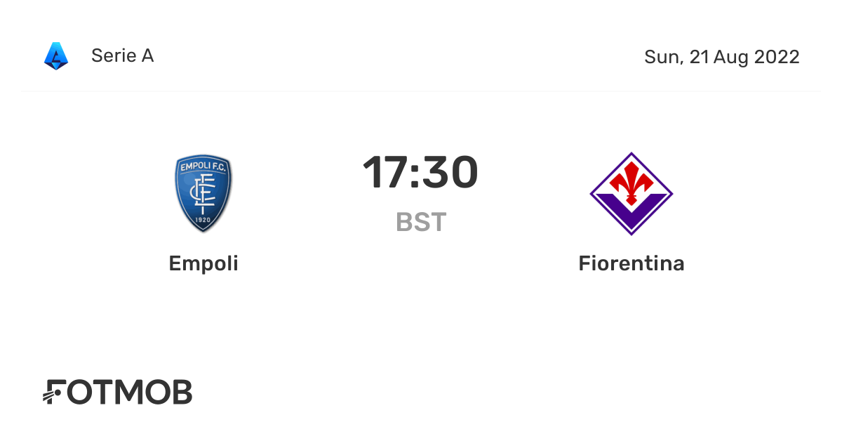 Empoli vs Fiorentina live score, predicted lineups and H2H stats.