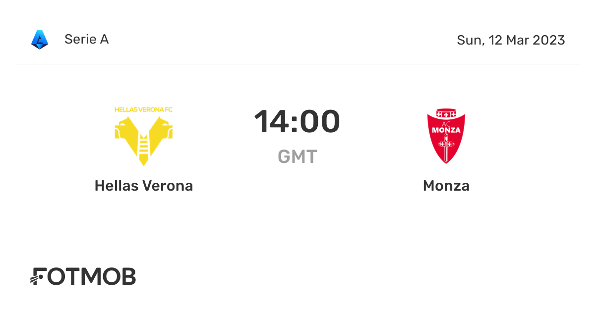 Hellas Verona vs Monza live score, predicted lineups and H2H stats.