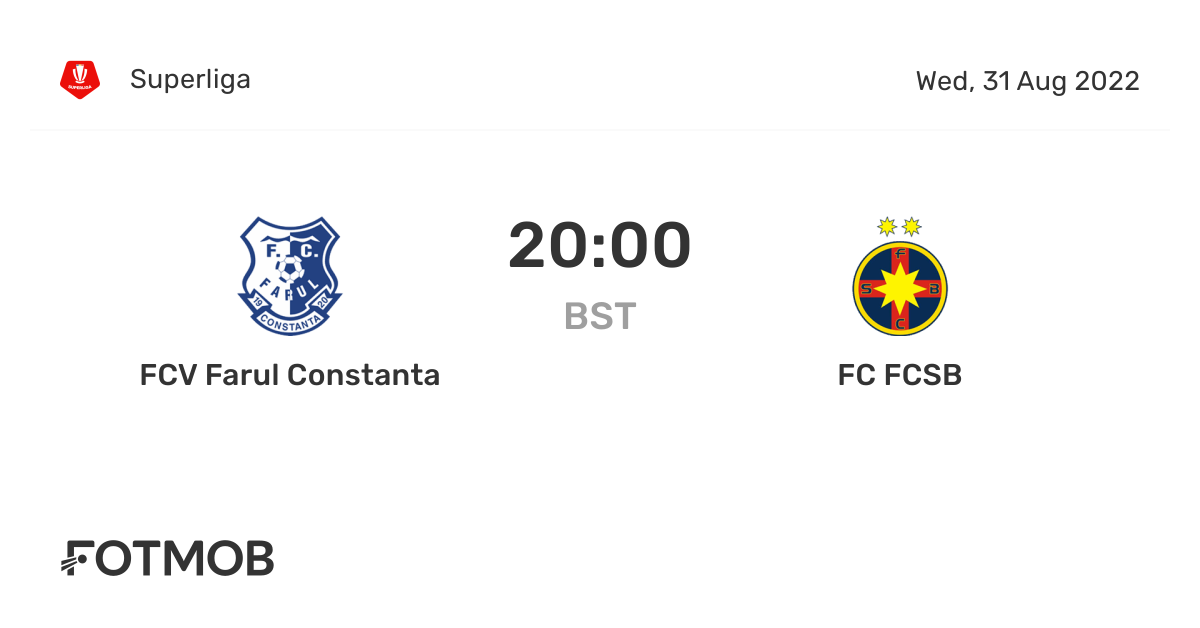 FCV Farul Constanta vs FC FCSB live score, predicted lineups and H2H stats.