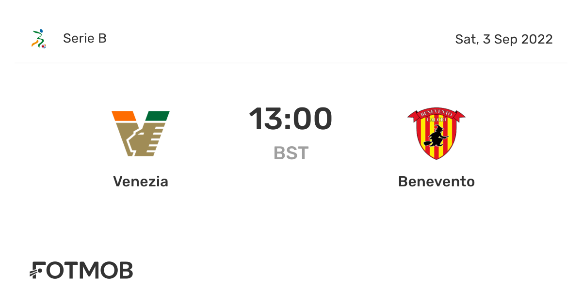 Venezia vs Benevento live score, predicted lineups and H2H stats.