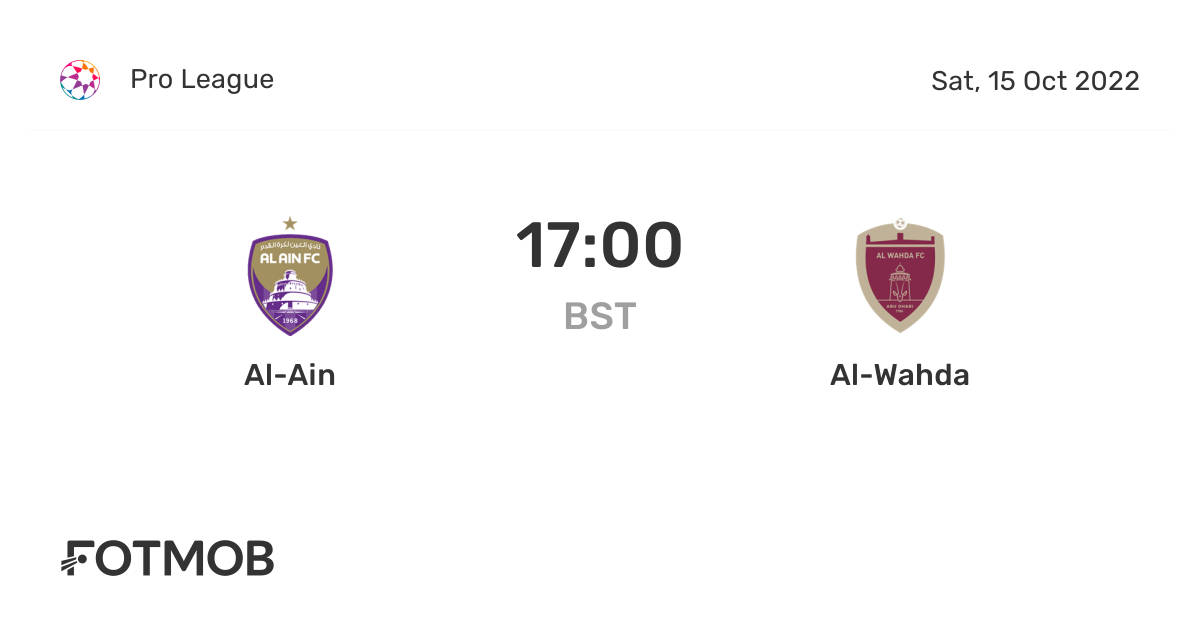 Al-Ain vs Al-Wahda - live score, predicted lineups and H2H stats.
