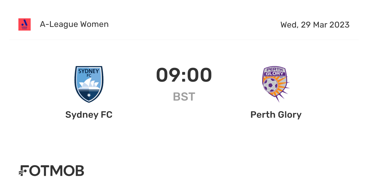 Sydney FC vs Perth Glory live score, predicted lineups and H2H stats.