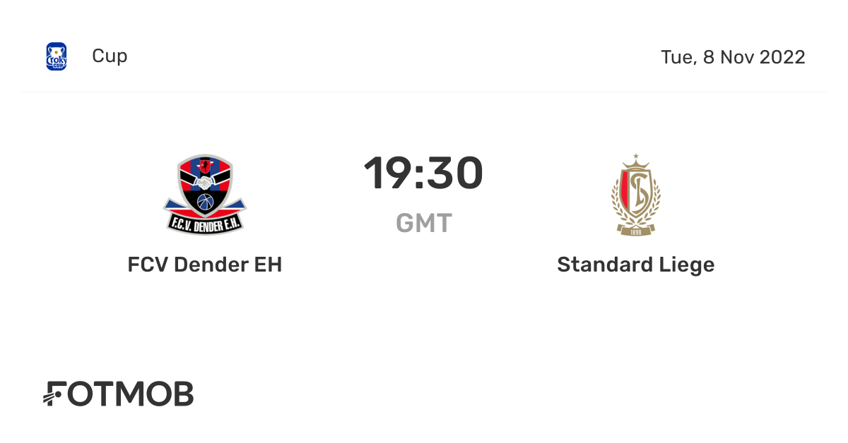 FCV Dender EH vs Standard Liege live score, predicted lineups and H2H stats.