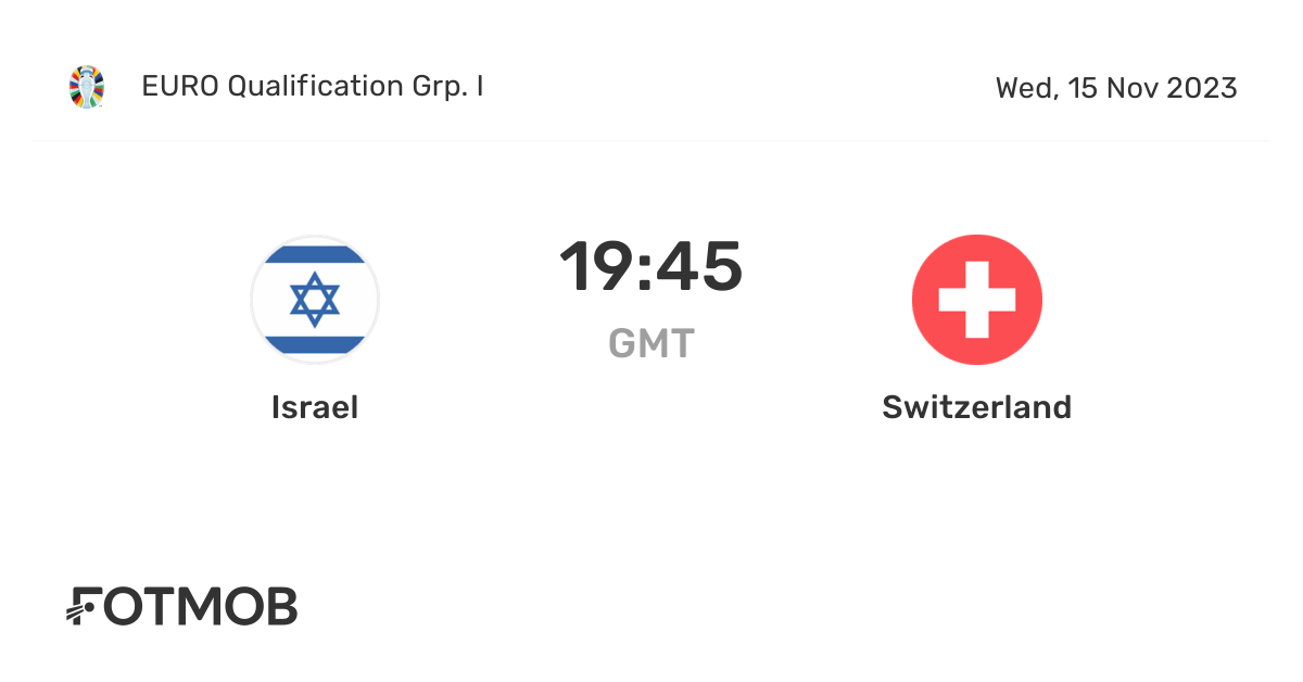 Israel vs Switzerland live score, predicted lineups and H2H stats.