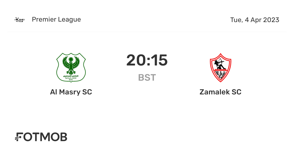 Al Masry vs Zamalek SC live score, predicted lineups and H2H stats.