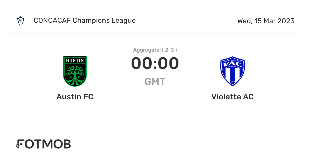 Austin FC vs Violette AC live score, predicted lineups and H2H stats.