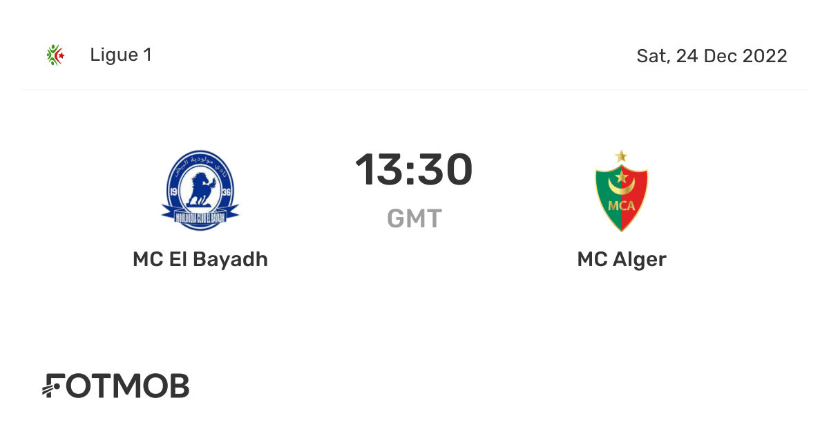 MC El Bayadh vs MC Alger live score, predicted lineups and H2H stats.