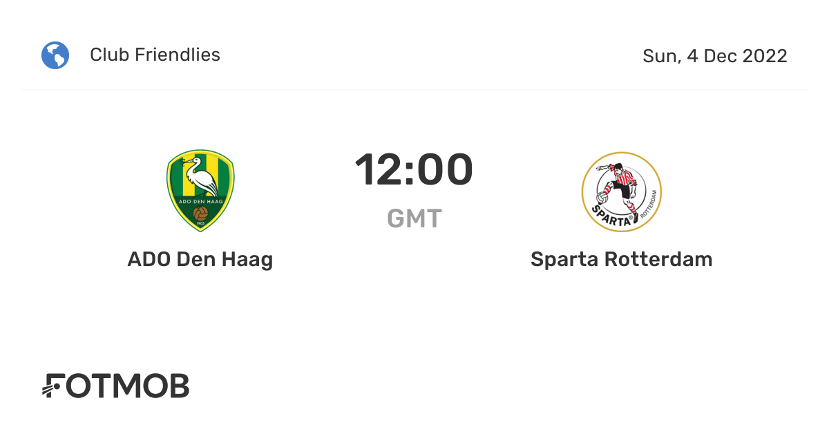ADO Den Haag vs Sparta Rotterdam live score, predicted lineups and H2H stats.