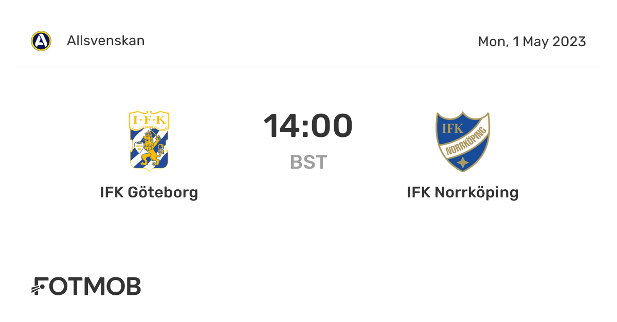 IFK Göteborg vs IFK Norrköping - live score, predicted lineups and H2H ...