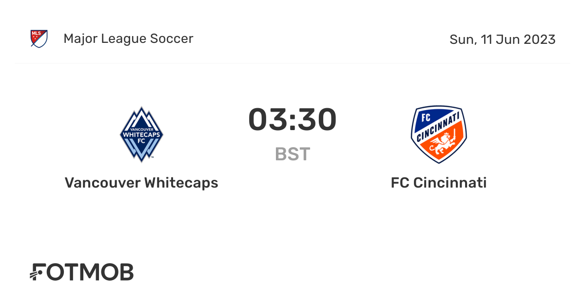Vancouver Whitecaps vs FC Cincinnati live score, predicted lineups