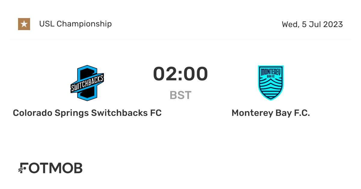 Colorado Springs Switchbacks FC vs Monterey Bay F.C. live score