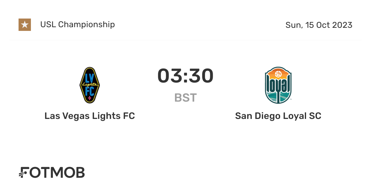 Las Vegas Lights FC vs San Diego Loyal SC, USL Championship on Sat, Oct