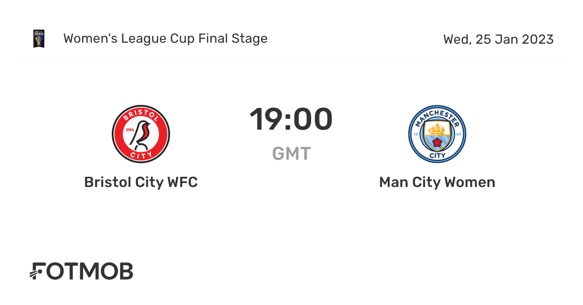 Bristol City WFC vs Man City Women live score, predicted lineups and H2H stats.
