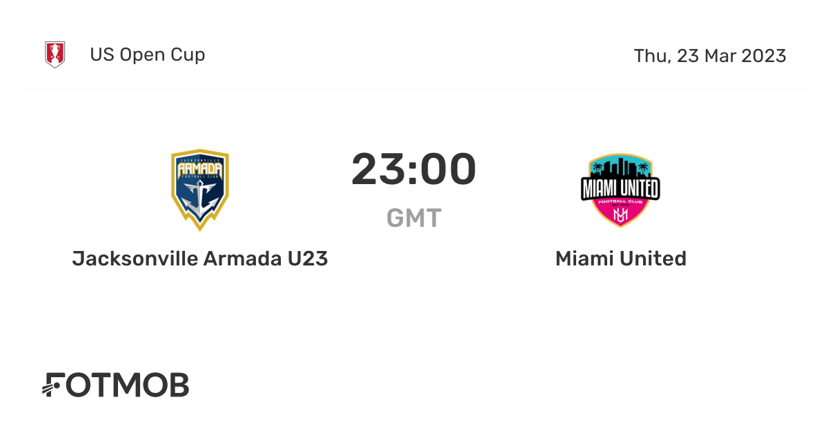 Jacksonville Armada U23 vs Miami United live score, predicted lineups and H2H stats