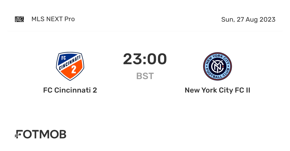 FC Cincinnati 2 vs New York City FC II live score, predicted lineups
