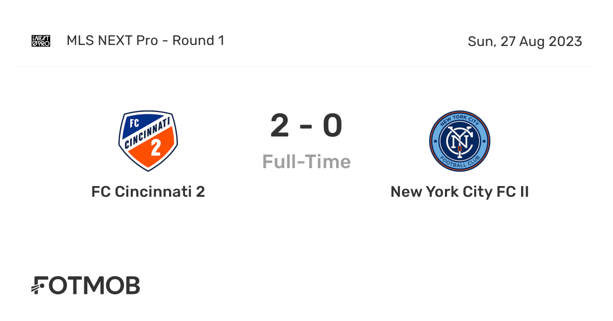 FC Cincinnati 2 vs New York City FC II live score, predicted lineups
