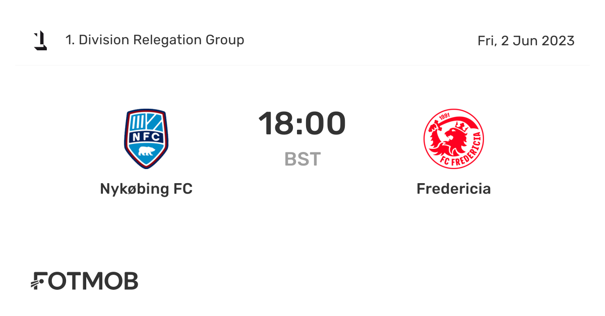 Nykøbing FC vs Fredericia live score, predicted lineups and H2H stats.