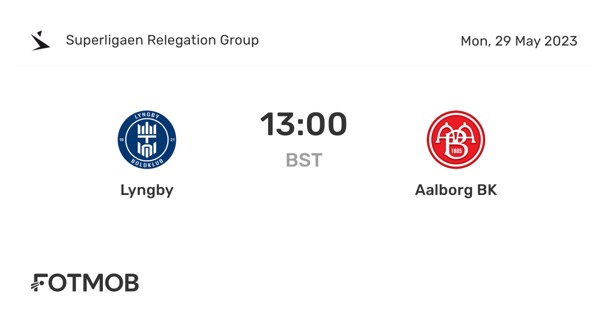 Lyngby vs BK live score, predicted lineups and H2H stats.