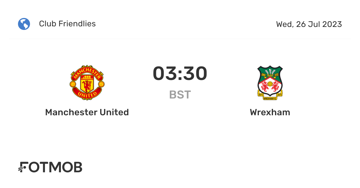 Manchester United vs Wrexham live score, predicted lineups and H2H stats.