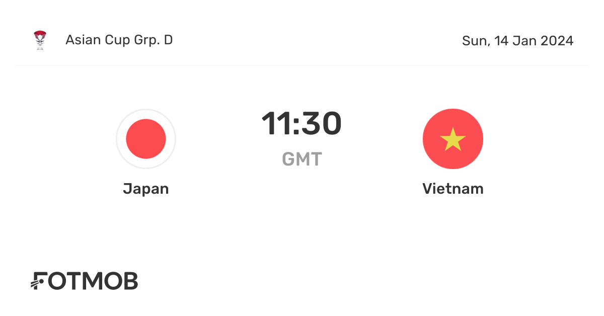 Japan vs Vietnam live score, predicted lineups and H2H stats.