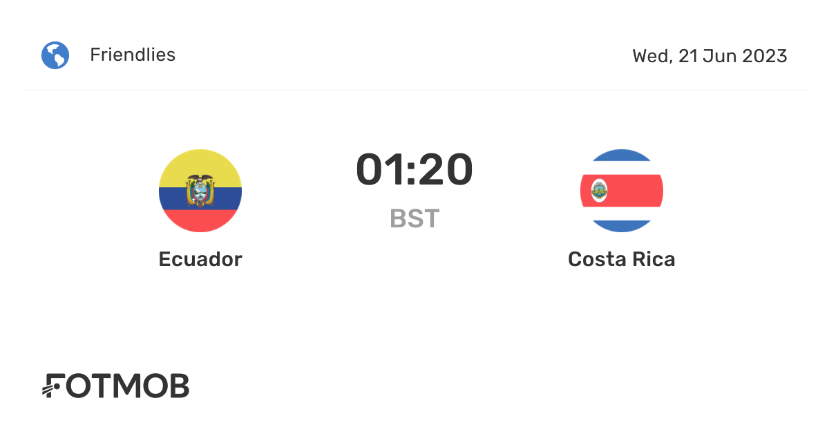 Ecuador vs Costa Rica live score, predicted lineups and H2H stats