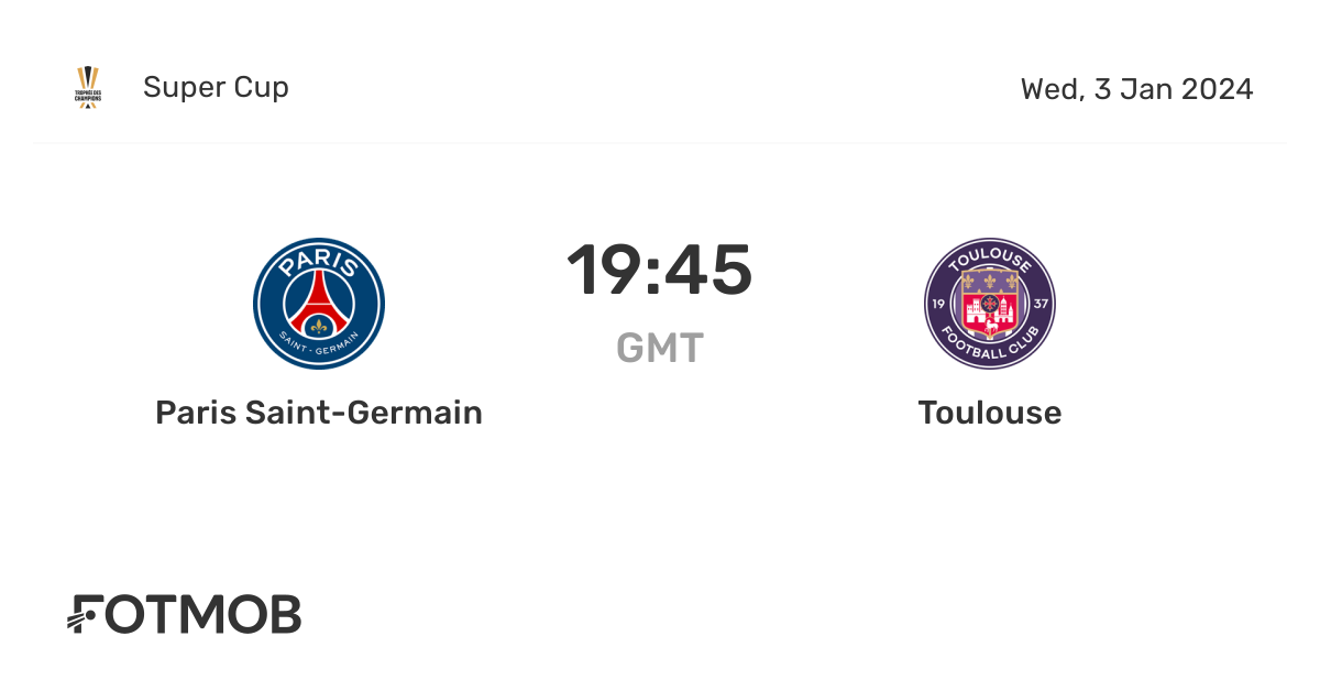 Paris SaintGermain vs Toulouse punteggio in diretta, formazioni probabili e statistiche H2H