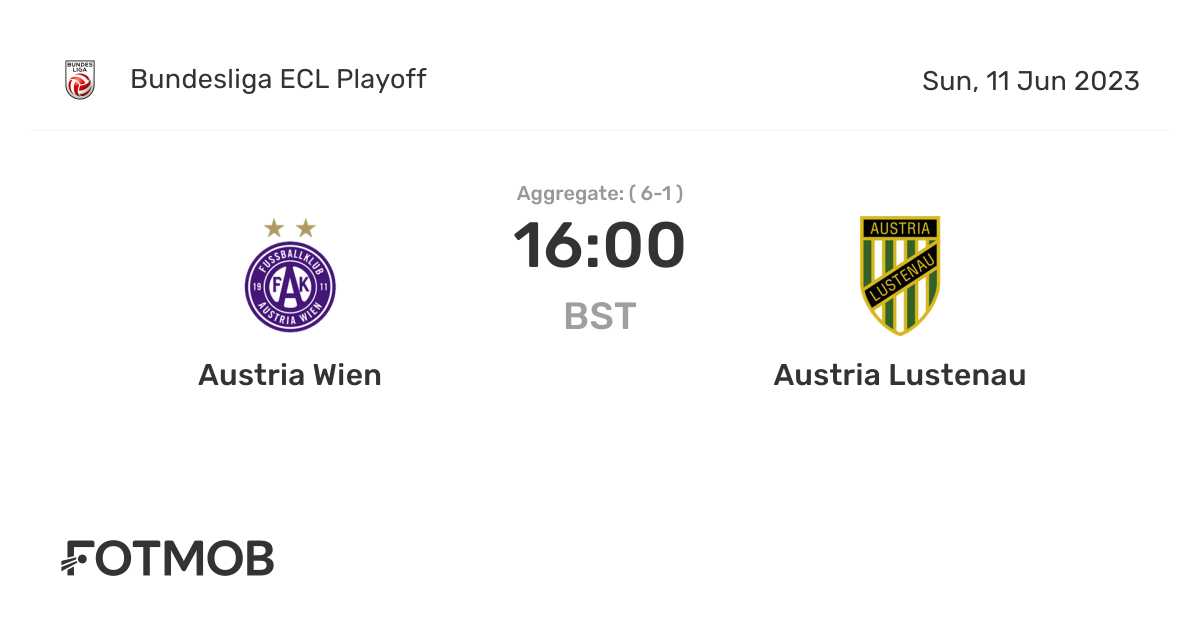 Austria Wien vs Austria Lustenau live score, predicted lineups and