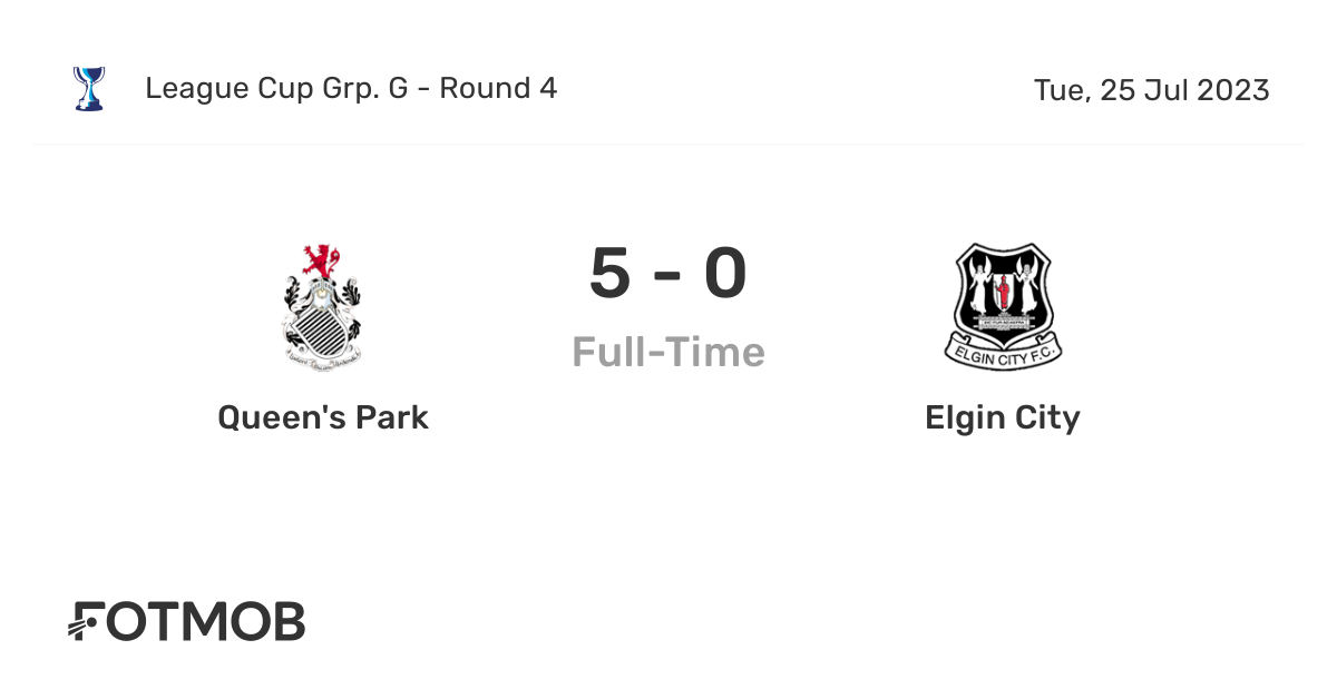 Queen's Park vs Elgin City - live score, predicted lineups and H2H stats