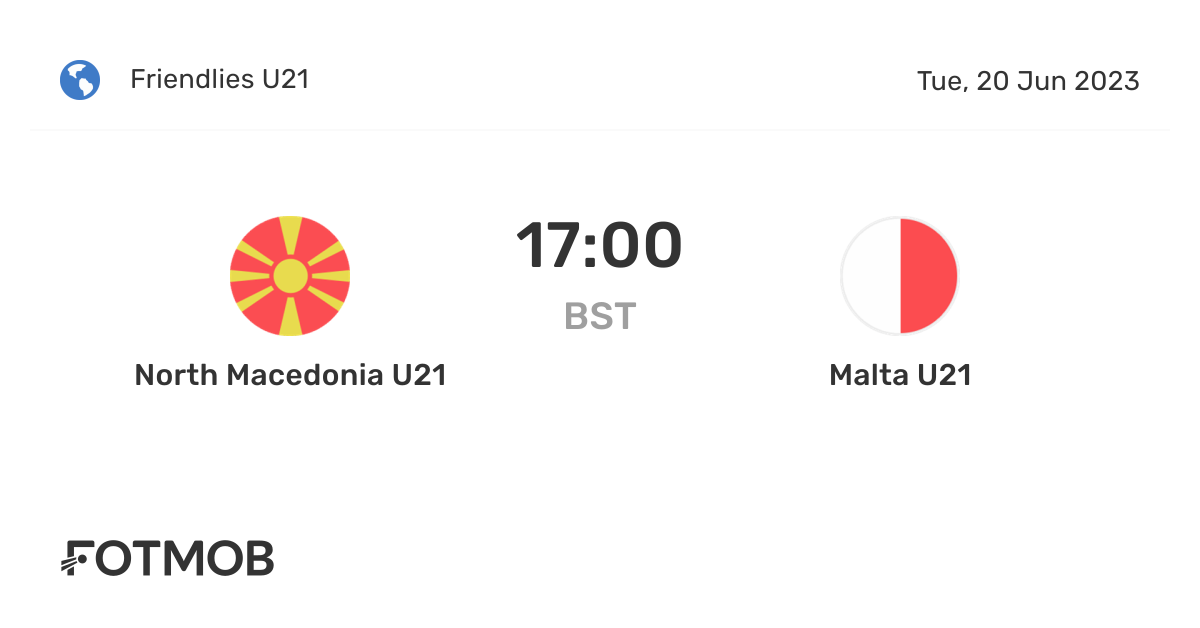 North Macedonia U21 vs Malta U21 live score, predicted lineups and H2H stats.