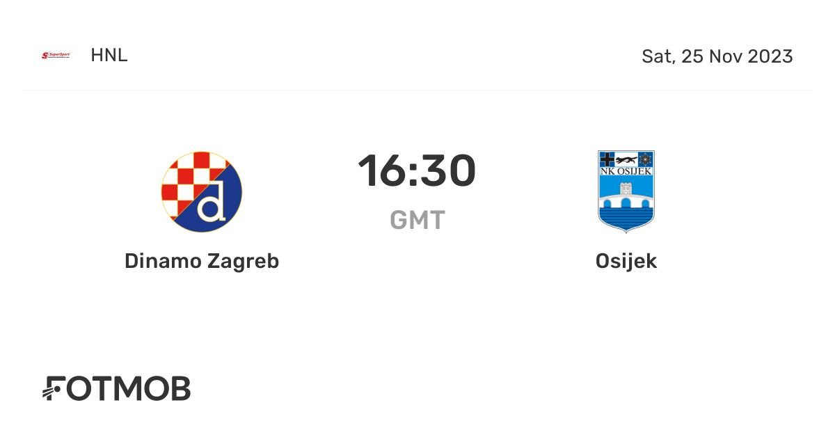 Dinamo Zagreb vs Osijek live score, predicted lineups and H2H stats