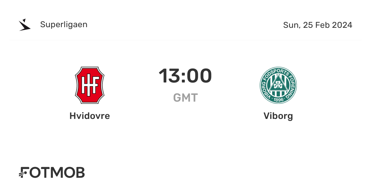 Hvidovre vs live score, predicted lineups and H2H stats