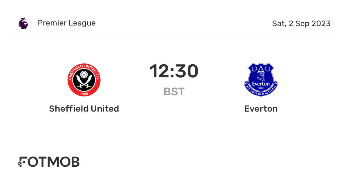 Sheffield United vs Everton live score, predicted lineups and H2H stats.