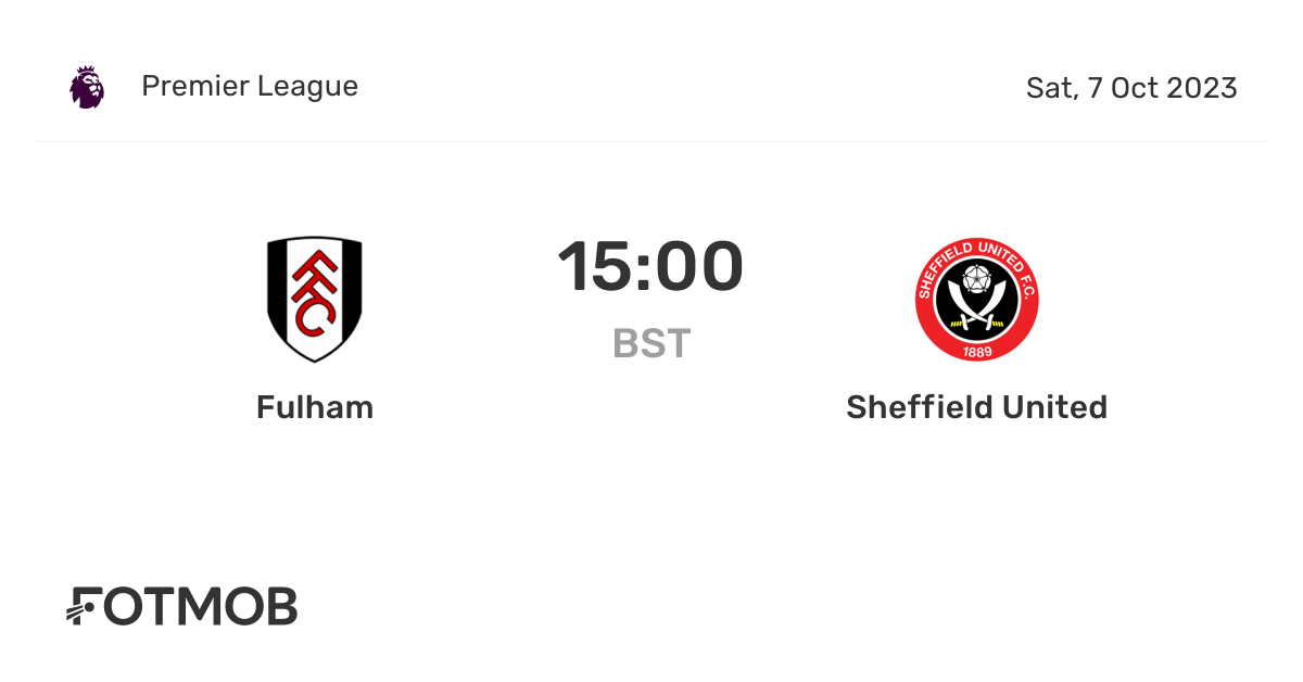 Fulham vs Sheffield United live score, predicted lineups and H2H stats.