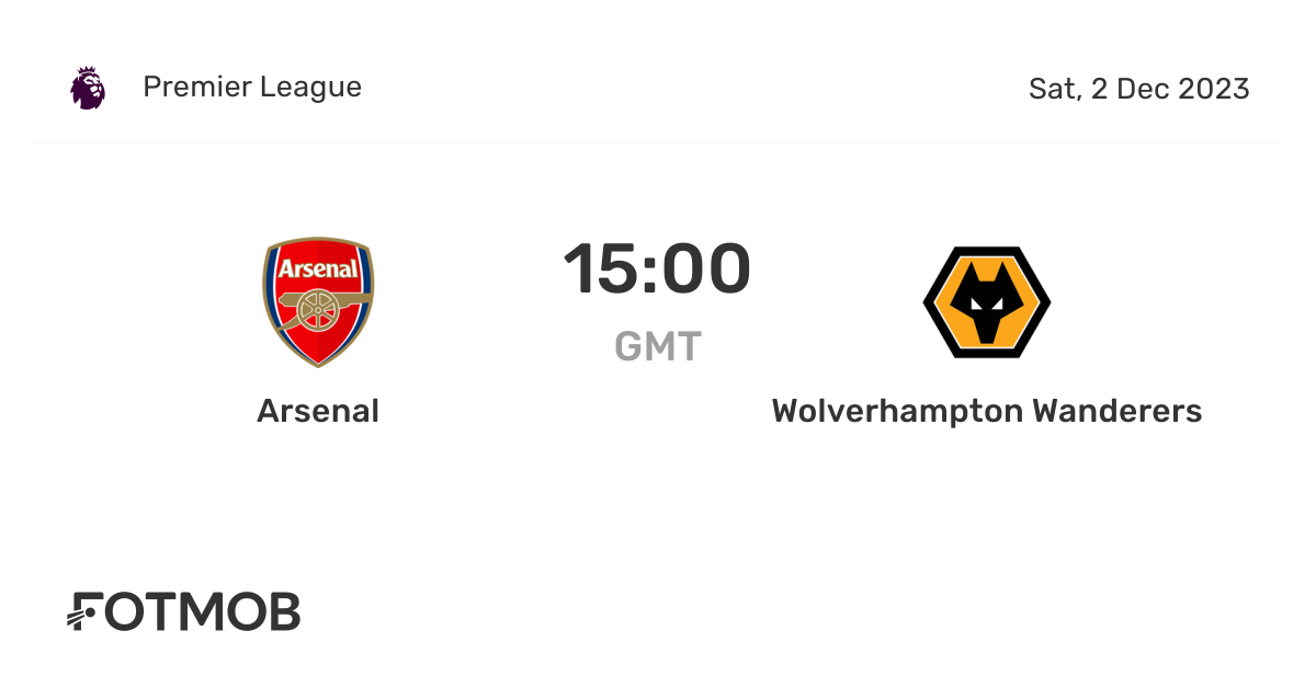 Arsenal vs Wolverhampton Wanderers live score, predicted lineups and H2H stats