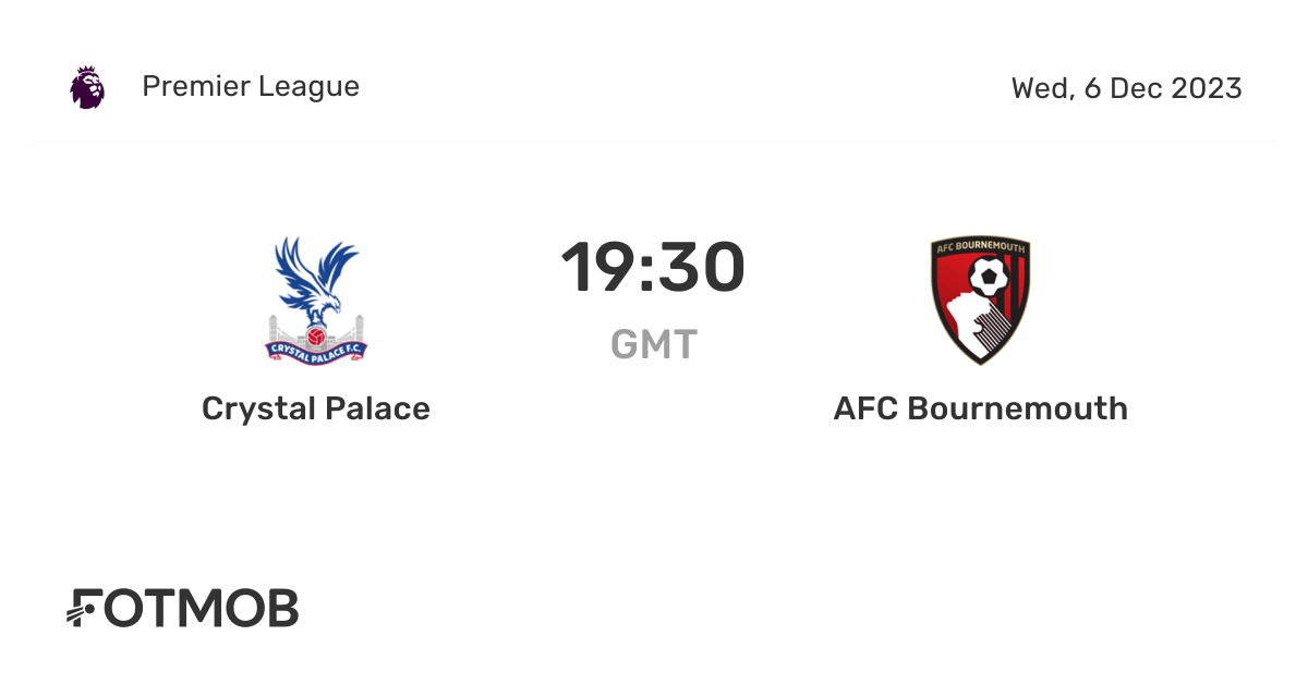 Crystal Palace x AFC Bournemouth - placar ao vivo, escalações prováveis ...