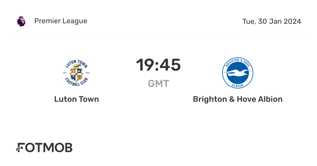 Luton Town vs Brighton & Hove Albion live score, predicted lineups and H2H stats