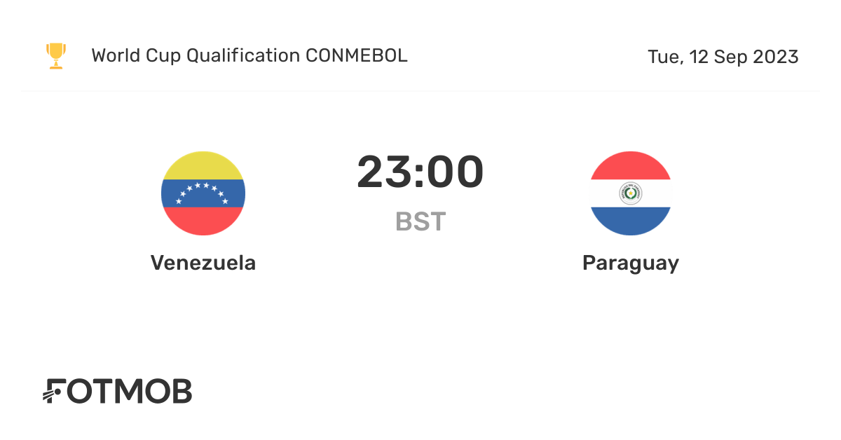 Venezuela vs Paraguay live score, predicted lineups and H2H stats