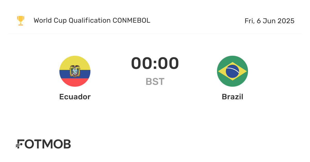 Ecuador vs Brazil - live score, predicted lineups and H2H stats