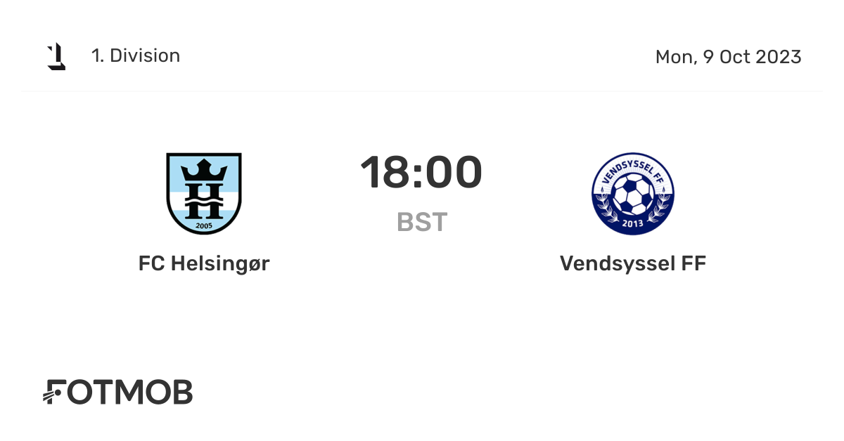 FC Helsingør vs Vendsyssel FF live score, predicted lineups and H2H