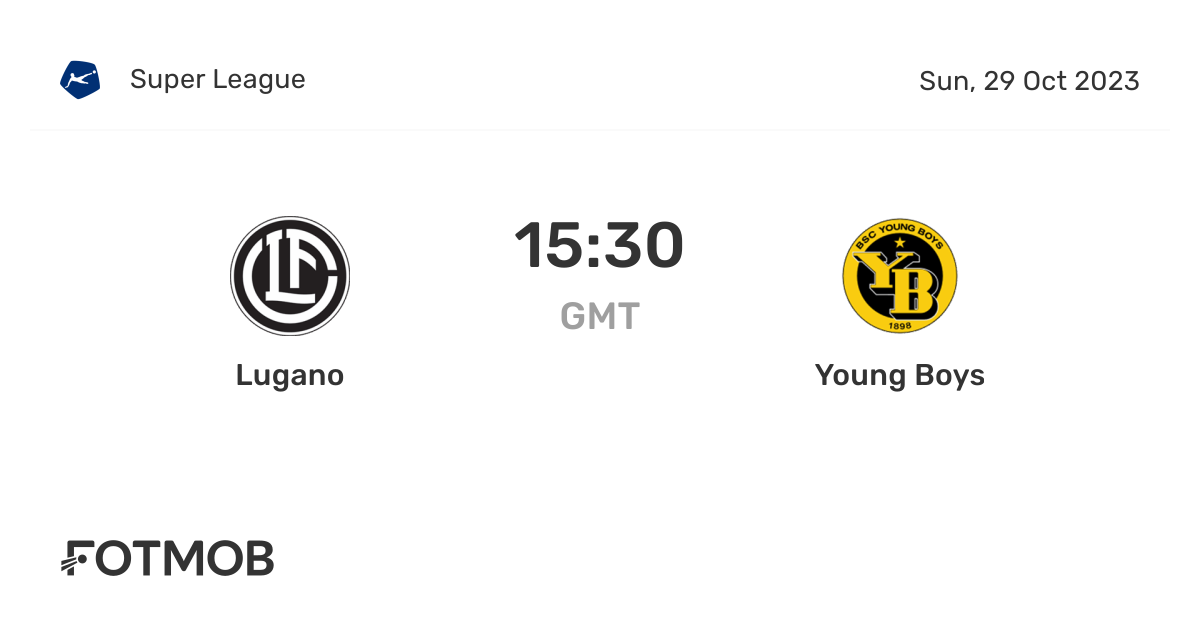 Lugano vs Young Boys live score, predicted lineups and H2H stats.