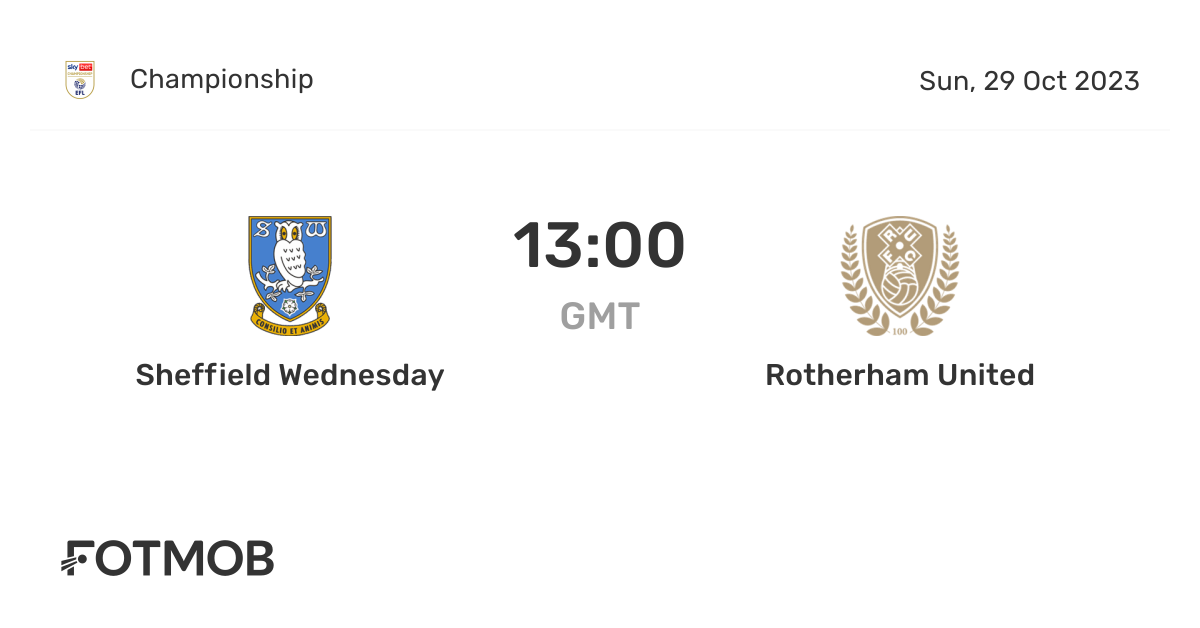 Sheffield Wednesday vs Rotherham United live score, predicted lineups