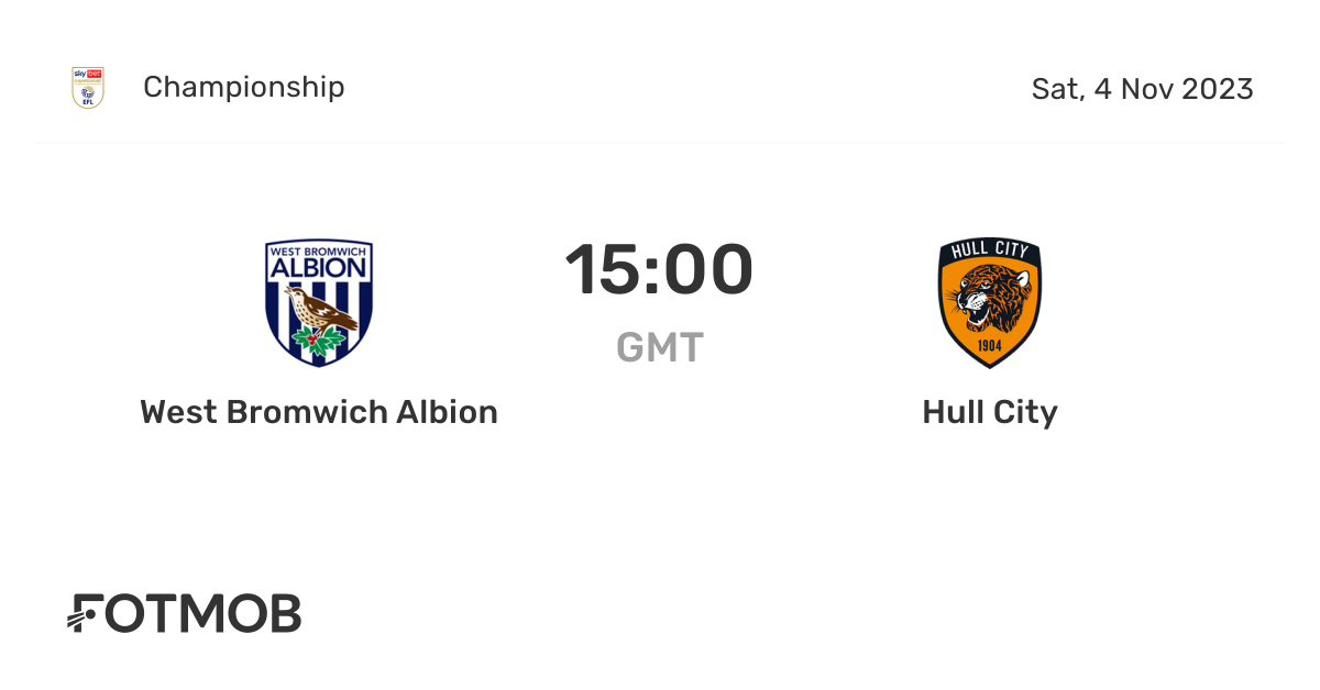 West Bromwich Albion vs Hull City live score, predicted lineups and
