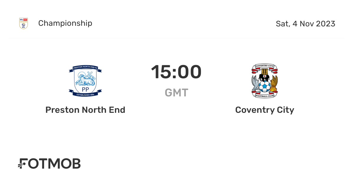 Preston North End vs Coventry City live score, predicted lineups and