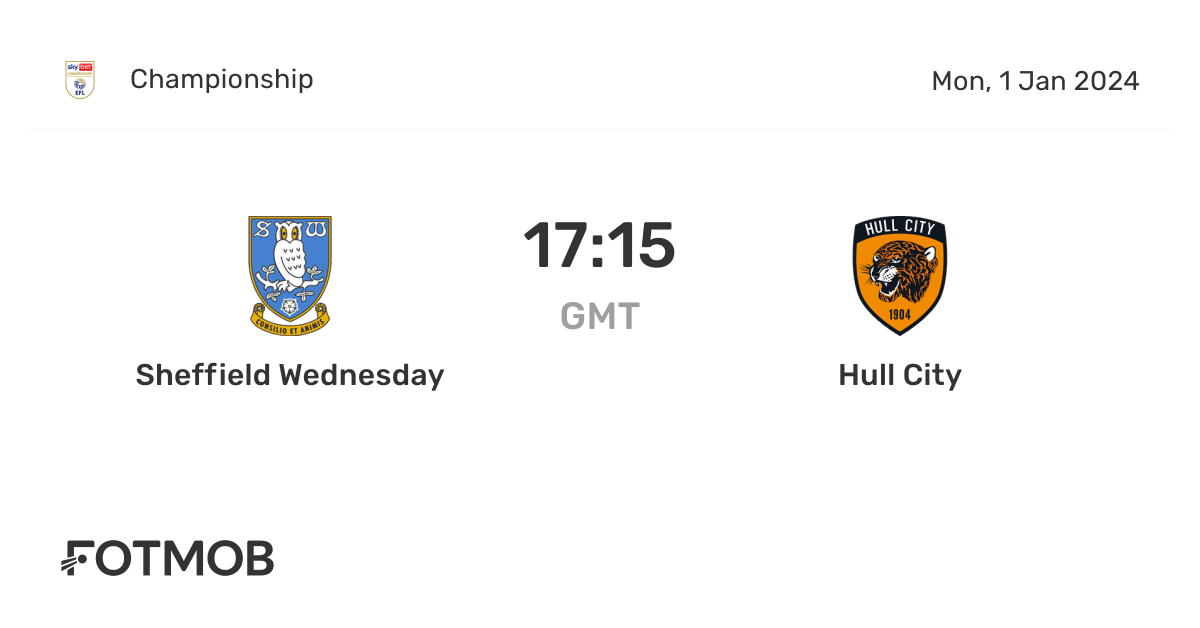 Sheffield Wednesday vs Hull City live score, predicted lineups and H2H stats