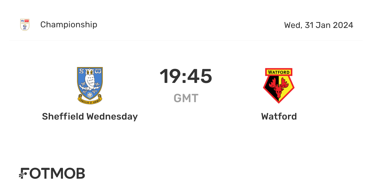 Sheffield Wednesday vs Watford - marcador en vivo, alineaciones ...